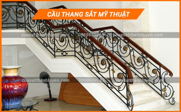 LẮP ĐẶT CẦU THANG SẮT MỸ THUẬT